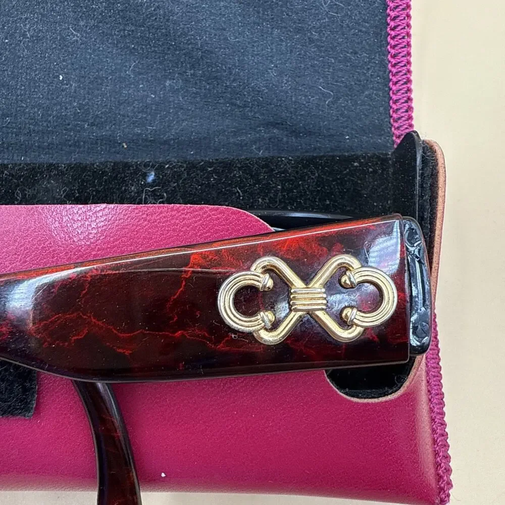 Vintage Oscar De La Renta Renaissance Glasses Fram Only Oval Gold Infinity Logo